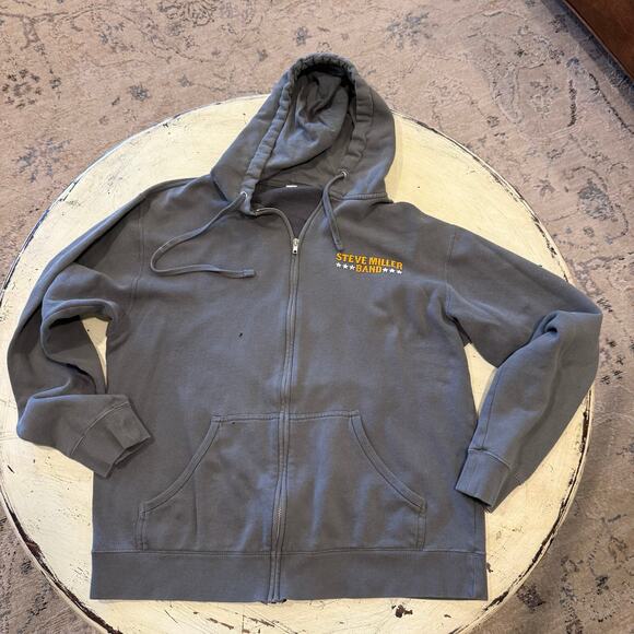 Steve Miller Band Zip-Up Hoodie Gray Size Large Music Concert - Picture 1 of 11